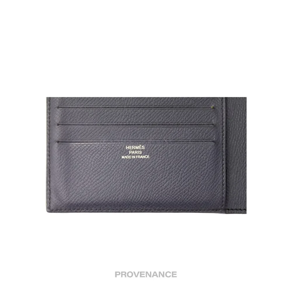 🔴 Hermes Citizen Twill Compact Wallet - Bleu Nuit Epsom